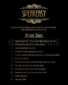 the speakeasy menu for house rules