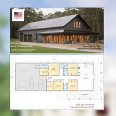 the floor plan for this barn is shown