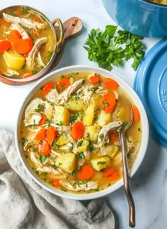 the best homemade chicken soup in a bowl