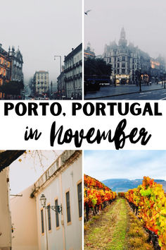 a collage of photos with the words porto portugal in it's center