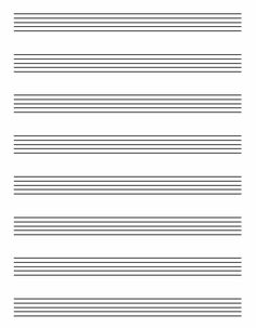 lined paper with lines in the middle and one line at the bottom, on white background