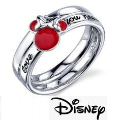 Officially Licensed Disney Ring. Size: 8 Brand New Mickey And Minnie Ring, Red Valentine's Day Themed Jewelry, Red Themed Jewelry For Valentine's Day, Cute Red Ring As Gift, Cute Red Ring For Gift, Gold Jewellery Wallpaper, Disney Rings, Beautiful Silver Rings, Red Jewelry