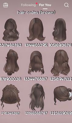 Code For Brown Hair, Hair Ids For Bloxburg, Berry Avenue Brown Hair Codes Y2k, Barry Avenue Codes Brown Hair, Cute Brown Hair Roblox Codes, Brown Hair Brookhaven Codes, Cute Hair Codes Bloxburg, Roblox Brown Hair Codes Y2k, Berry Ave Outfit Codes Brown Hair