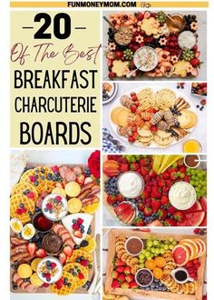 the best breakfast charcuteries and desserts are on display in this collage