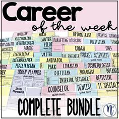 a poster that says career of the week complete bundle