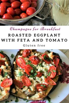 toasted eggplant with tomatoes and feta cheese is the perfect side dish