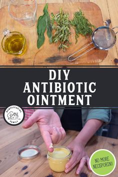 Homemade Antibiotic, Antibiotic Ointment, Diy Medicine, Diy Herbal Remedies, Herbal Recipes, Natural Healing Remedies