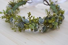 Ocean Crown, Eucalyptus Flower Crown, Flower Girl Hair Piece, Boho Bridal Headpiece, Eucalyptus Flower, Bridal Flower Headband, Boho Bridal Hair, Bridesmaid Hair Pins, Rose Flower Crown