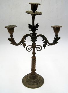 Antique Copper Brass 3 Arm Candelabra Candle Holder 14" Church Religious. In as found condition. Very rustic, possibly hand made. Unmarked, but very old! See pics for details! Church Candles, News Paper, May 23, Antique Copper, Home Fragrances, Candle Holder, Candle Decor, Candle Holders, Hand Made