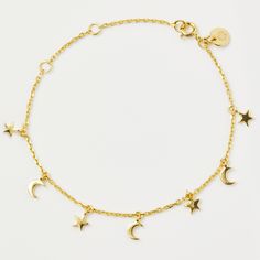 Star Moon Bracelet, Semi Precious Stone Bracelet, Everyday Jewellery, Pretty Jewelry Necklaces, Cute Bracelet, Moon Bracelet, Mini Moon, Bracelets Gold, Cosmic Energy