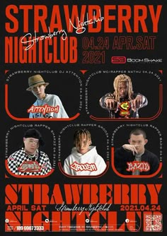 the poster for strawberry night club