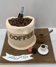 there is a cake made to look like a coffee cup