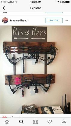 a couple of shelves that have some type of rack on them with hair clips attached to it