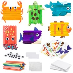 PRICES MAY VARY. GREAT VALUE DIY CRAFT KIT: This colorful ocean theme craft kit comes with 6 kinds in 12 pieces of children's favorite 6 sea animal: crab, blue whale, fish, tortoise, octopus and shark. Package contains easy to use tools or glue to build our own sea world! FUNNY ACTIVITIES: These projects are easy, but safe and fun! You can add different colour to create the cutest looks and you can string them together to make banner and put it in kids bedroom, study room, living room. WHERE TO Craft Under The Sea, Under The Sea Diy, Chick Craft, Paper Plate Art, Sticks Craft, Ocean Theme Crafts, Diy Art Crafts, Building Crafts, Handmade Project