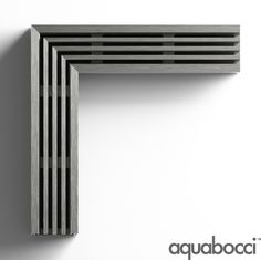 an artistic photo of a metal object on a white background with the word aquabocci above it