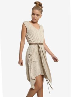 <div><div>Transform into a Jakku scavenger in this exclusive dress from Star Wars featuring an allover tonal speeder print, wrap front, draped open pockets and a wrap belt.</div><div><br></div><div>"For Rey's design we focused on practicality and softness. I found my mind wondering what kind of dress I would have worn every day, all day, if I was a kid again running around and scavenging as Rey did for so many years. Easy to take on... Star Wars Female Outfits, Star Wars Female, Star Wars Disneybound, Star Wars Rey, Star Wars Dress, Drapey Dress, Disney Themed Outfits, Star Wars Fashion, Mixed Print Dress