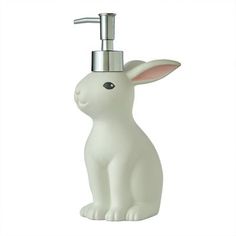 a white rabbit soap dispenser on a white background