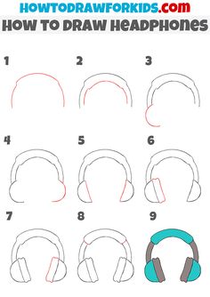 how to draw headphones step by step instructions for kids and beginners in this video, you can learn how to draw headphones