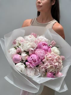 Nuage De Tendresse - Beautiful mix of peonies Pink Rose And Peony Bouquet, Peony And Hydrangea Bouquet Wedding, Big Flower Bouquet, Elegant Flower Bouquet, Spring Flowers Bouquet, Peony Flower Bouquet, Pink And White Peonies, White Peonies Bouquet, Pink Peonies Bouquet