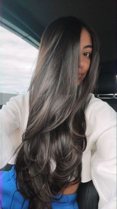 Long layers, long hair, blow out, dark hair Rambut Brunette, Long Layered Hair, Haircuts For Long Hair, Modern Hairstyles, Hair Inspiration Color, Long Layers, Dream Hair, Long Hair Cuts, Aesthetic Hair