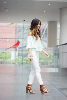 Chic Outfit from Aimee (@sincerelyaimeee) with NA-KD Tops, Levi's Jeans, Urban Outfitters Heels, NA-KD Earrings Jeans Urban Outfitters, Girly Accessories, Classic Blazer, Striped Polo Shirt, Chic Outfit, Plaid Skirts, Preppy Outfits, Levi's Jeans, Na Kd