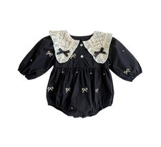 Natasha Onesie (Babies/Toddlers) – Witching Hour Baby Birthday Outfit Korean, Gothic Baby Clothes, Lapel Embroidery, Goth Baby Clothes, Gothic Baby, Goth Baby, Outfit Korean Style, Outfit Korean