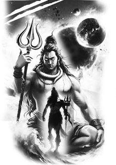 Siva Tattoo Designs, Shiva Tattoo Stencil, Mahadev Tattoo Designs, Lord Shiva Tattoo Design, Shiva Tattoo Ideas, Kali Tattoo, Hanuman Tattoo, Trishul Tattoo Designs