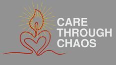 the care through chaos logo with a red heart in the center and sun above it