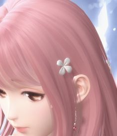 Pink Hair Pfp, Red Pink Hair, Hair Pfp, Game Girl, Pink Hair, Flowers, Red, Hair, Anime