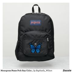 Monogram Name Pick Any Color Monarch Butterfly JanSport Backpack Mochila Jansport, Butterfly Backpack, Unique Monogram, M Monogram, Laptop Travel Bag, Diy Backpack, Christmas Monogram