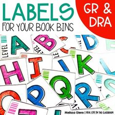 the alphabets and letters for your book bins