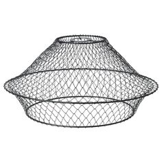 a wire basket hanging from the ceiling on a white background with clipping for text