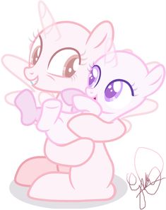 pinkie and her friend hugging each other