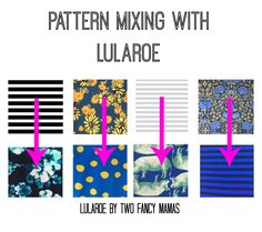 A few examples of you how you can mix your patterns with LuLaRoe!  LuLaRoe by Two Fancy Mamas Making Outfits, Sunday Clothes, Mixing Patterns, Lula Roe, First Come First Serve, Lularoe Outfits, Vip Group