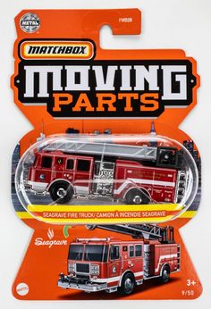 a toy fire truck is shown in the packaging