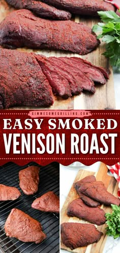 Juicy, tender Smoked Venison Roast that is so flavorful from a homemade dry rub. Make this easy smoked game recipe on your pellet grill for an easy dinner recipe. The smoked deer roast will have a irresistible smoke flavor that everyone will love. Smoked Backstrap Venison, Smoked Deer Roast, Smoked Venison Roast Recipe, Deer Roast Recipes, Venison Roast Recipes, Smoked Venison Roast, Deer Roast, Smoked Venison