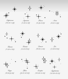 the stars and their names are written in black ink