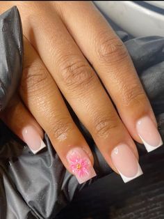 @mbnailbar Cute Nails Short French Tip, French Nails W Design, Short Nails Ideas Vacation, Short Cute Nails Square, Short Nails Hawaii, Nail Inspo Square Short French Tip, Acrylic Nails For 13 Yo, Cute Mexico Nails, Cute Nail Inspo Acrylic Short