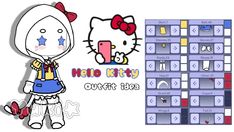 Hello Kitty Outfit, 가족 일러스트, Kitty Outfit, Markers Drawing Ideas, Fashion Coquette