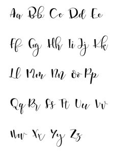 the upper and lower letters are handwritten in cursive writing with black ink