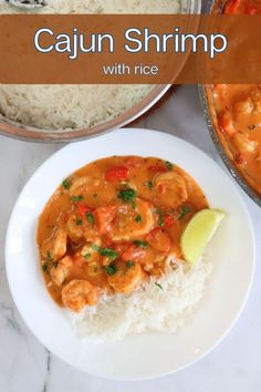 cajun shrimp with rice in white plate on white table Tiger Shrimp, Simple Family Meals, Favorite Recipes Dinner