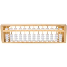 a wooden rack with white plates on it