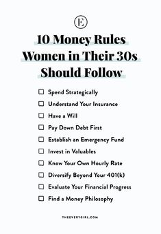 the 10 money rules women in their 30s should follow