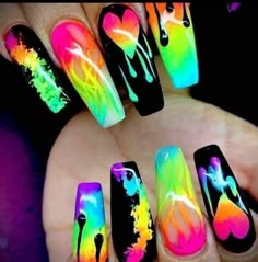 Awesome Nails Designs, Pride Month Nails, Pride Nail, June Nails, Engagement Nails, Pride Makeup, Edgy Nails, Cute Acrylic Nail Designs