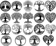 the tree of life is shown in black and white