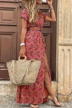 Bohemian Beach Dress, Boho Maxi Dresses, Boho Mode, Boho Dresses Long, Paisley Maxi Dress, Paisley Print Dress, Mode Boho, Elegant Maxi Dress, Dream Fashion