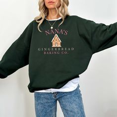 Gingerbread Baking Co, Holiday Gifts, Christmas Sweatshirt, Gingerbread Bakery, Gift For Christmas, Baking Crew Shirt ---------- Product ---------- * 4.2 oz., 100% airlume combed and ringspun cotton, 32 singles. * Solid Colors:100% Airlume combed and ring-spun cotton, 32 single 4.2 oz. (Ash - 99% Airlume combed and ring-spun cotton, 1% poly) * Heather CVC Colors: 52% Airlume combed and ring-spun cotton, 48% poly, 32 single 4.2 oz. * Rolled sleeves in pictures is for styling purposes only. * Colo Gingerbread Baking, Gingerbread Bakery, Bread Baker, Everything Bagel, Gift Graduation, Crew Shirt, Bagels, Gift For Christmas, Gifts Christmas