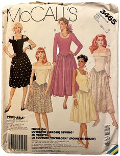 an old fashion sewing pattern for women's dresses and skirts from the 1950's