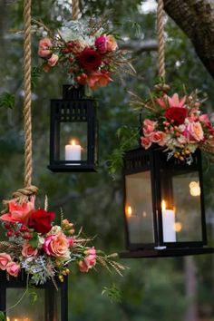 rustic wedding decoration Diy Outdoor Decor, Wedding Garden, Outdoor Wedding Decorations, Deco Floral, Ideas Garden, Center Pieces, Hanging Lanterns, Diy Wedding Decorations