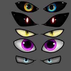 an image of eyes with different colors and shapes on the front, side, and back